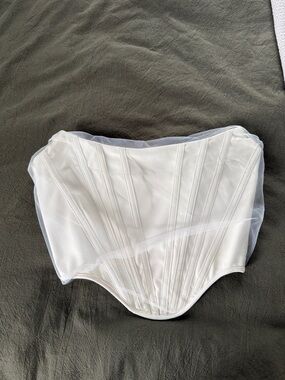 Windsor White Strapless Corset Top - Structured Boning